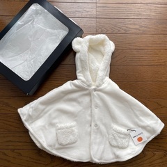 新品☆COMME CA FOSSETTE クマ耳ポンチョ　ホワイト
