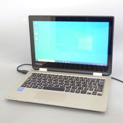 タッチパネル搭載 金色 ノートパソコン 11.6型 東芝 N61/TG 中古良品 Celeron 4GB 500GB 無線 Wi-Fi Bluetooth カメラ Win10 Office