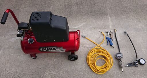 《売却済》【エアーコンプレッサ－】SK11 オイルレス SR-102 タンク容量 30L SR-L30MPT ＋付属品各種