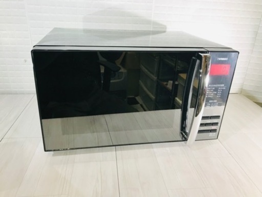 美品ブラックフラット型電子レンジ清掃済