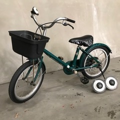子ども　自転車　16インチ　補助輪・スタンド付き　キッズサイクル