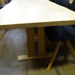 一枚板風ダイニングテーブル　回転チェア6脚セット　モノコン【愛品倶楽部柏店】 の画像