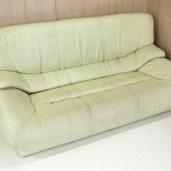 無料！ソファー✨幅180cm✨黄緑系✨3Pソファ✨剥がれ・ヘタリ...