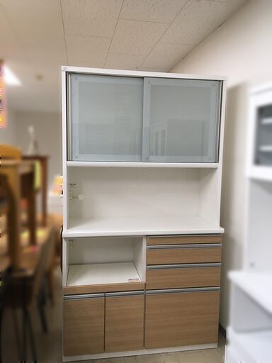 J781 松田家具 食器棚 レンジボード 大川家具 ブランド IDC大塚家具取扱 1180×485×2050 クリーニング済み