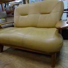 浜本工芸　本革2人掛けリビングチェア　L-3100【愛品倶楽部柏店】 の画像