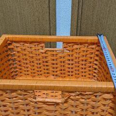 収納ボックス　オレンジ　薄茶　2点セットの画像