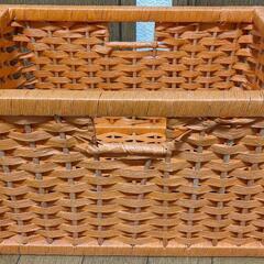 収納ボックス　オレンジ　薄茶　2点セットの画像