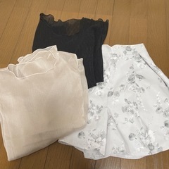 シースルーシャツ2点、キュロットセット