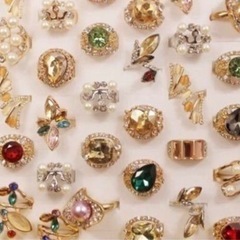 ファッションリング 50個 指輪 キュービックジルコニアダイヤモンド アクセサリー ジュエリーの画像