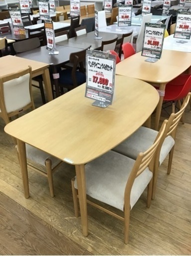 KM-77【ご来店頂ける方限定】ベンチダイニング4点セット　ラバーウッド