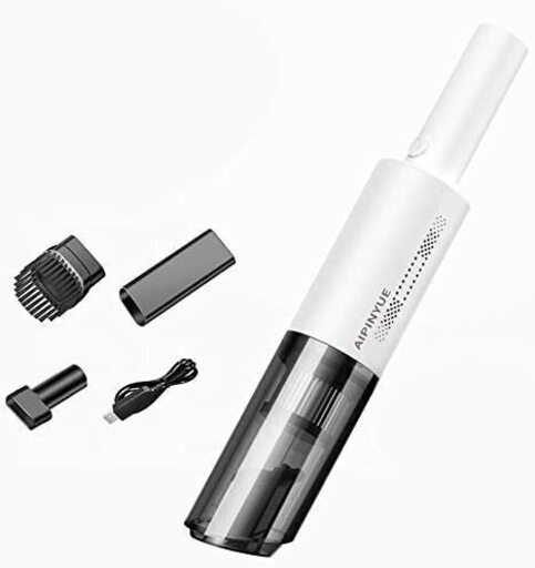 ハンディクリーナー 超軽量0.4KG 分体回転ロックデザイン 小型 車用掃除機 ハンディ コードレス 充電式 9500PA吸引力 USB急速充電 ハンディ掃除機 両面エアガイド設計 家庭用 卓上掃除機 多重フィルターシステム (白)