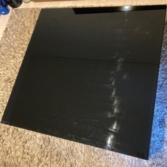 ガラス ローテーブル黒 リビング用の画像