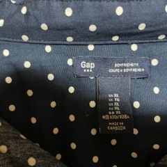GAP ブラウス　XLサイズ　水玉ネイビーの画像