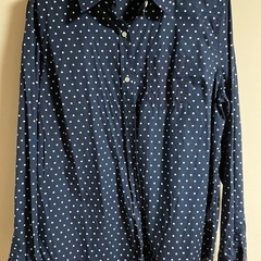 GAP ブラウス　XLサイズ　水玉ネイビー