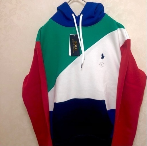 ラルフローレン　マルチ配色パーカー　　メンズM サイズ