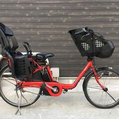 地域限定送料無料　ギュット　三人乗り　子供乗せ　16AH　赤　神戸市　電動自転車 地域限定送料無料 パナソニック ギュット 三人乗り 16AH 子供乗せ 赤
