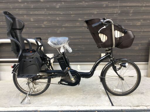 地域限定送料無料　ギュットミニ　三人乗り　8,9AH　黒　神戸市　電動自転車 子供乗せ：神戸店在庫｜国内トップクラスの中古電動自転車通販