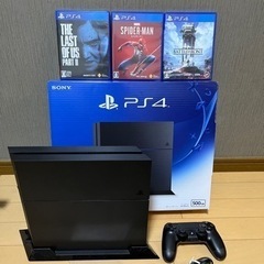 【美品！完動品！】PS4本体　ソフト3本付き！縦置きスタンドも