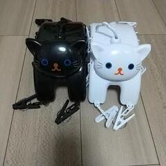 猫ちゃん白黒 ハンガー 2個セット