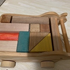 オークヴィレッジ 寄木の積木(木箱入り)  木目 無塗装 