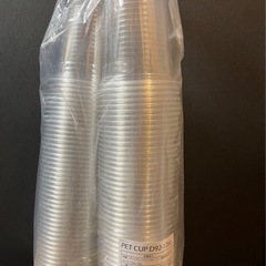 未使用プラカップ、蓋とストロー付き　★最終値下げ