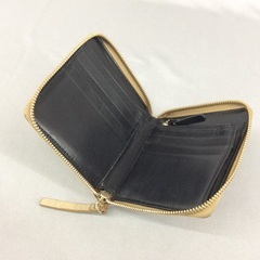 kate spade New York ケイトスペード 金レザー ラウンドファスナー コンパクト折財布 の画像