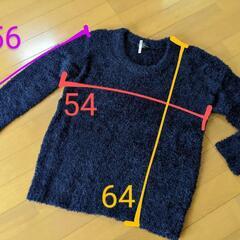 セーター　ニット　レディース　紺色の画像