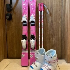 ☆受け渡し限定☆ キッズ スキー板 4点セット 100cm ブーツ ストック