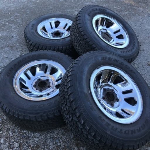 【値下げ】【中古】ホイル付スタッドレスタイヤ　235 70R15 8mm山　5穴　ダンロップ　DUNLOP GRANDTRECK SJ5