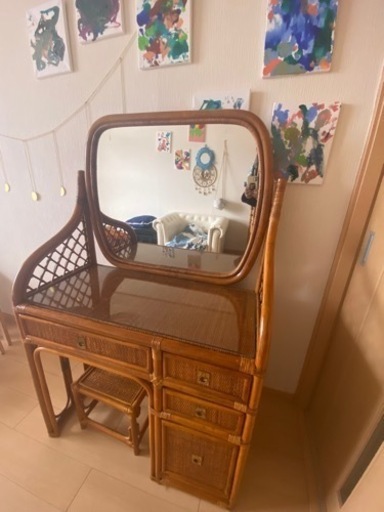 ラタン　ドレッサー　籐