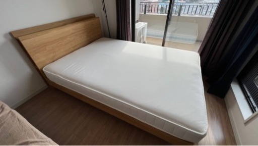 【セット販売】無印コイルマットレスダブル&ニトリベッドフレーム　2021年8月購入　購入価格合計92,800円