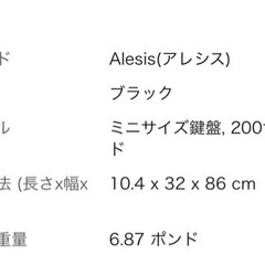 【値下げしました！】キーボード　録音機能付　61鍵　ALESIS MELODY61の画像