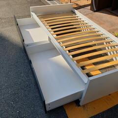 配達設置無料‼（引取は値引き）シングルベッド 引き出し付きマットレスあり