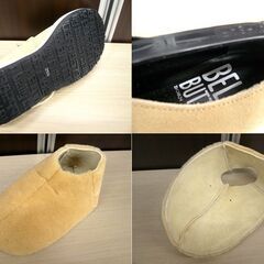長期保管品 BELLY BUTTON ベリーボタン メンズシューズ 25.5cm ベージュ 紐靴 ムートンカバー付き 冬 男性用 苫小牧西店の画像