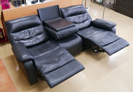 定価約13万 お買い得品！ 本革 ニトリ 電動 ソファー 3人掛け ブラック