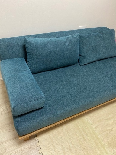 【新品未使用】10万円　2人がけソファ　ブルー