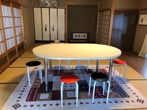 【1/24迄】楕円形　ミーティングテーブル　丸脚・4本脚タイプ