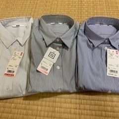 【新品】UNIQLO スーピマコットンストレッチストライプシャツ...