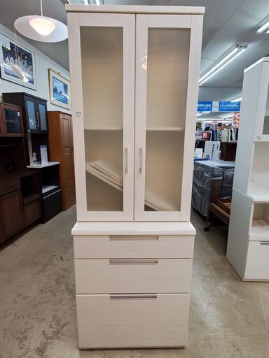 カップボード　2枚扉　3段引き出し　ホワイト【トレファク上福岡】