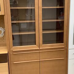 食器棚 ハイタイプ 木目ライトブラウン【ユーズドユーズ名古屋天白店】 J1491