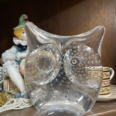 フクロウ　梟　HOYA ガラス　クリスタルの画像