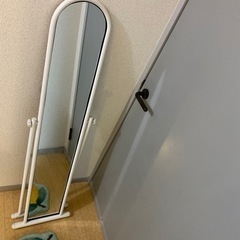 【美品】姿見　スタンドミラー　白の画像