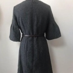 美品 ONKYO ウールワンピース M 9号 グレー 秋冬春物の画像