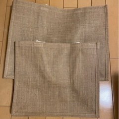25日まで【未使用品】2点セット【禁煙者・ペット無】無印良品 ジュート マイバッグ A3 A4 エコバッグ 買い物バッグ の画像