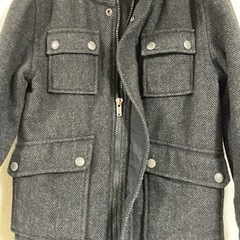 売り切り 美品 GAPキッズ ジャケット Gジャン 130 グレー アウターの画像