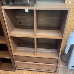 無印良品　シェルフ　2✖️2列　引き出し付　ブラウン