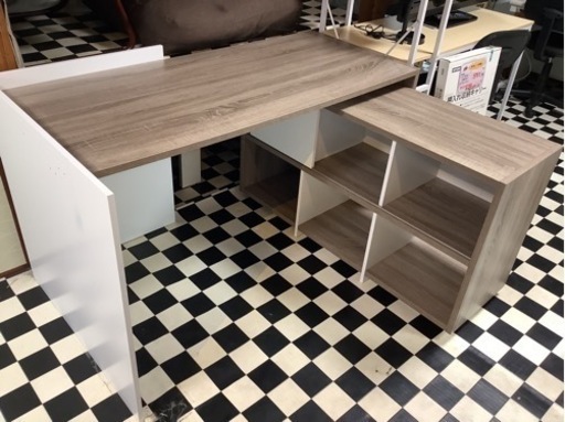 【リサイクルサービス八光　田上店　配達・設置OK】木目調L字型デスク　L字型PCデスク　L字型学習机