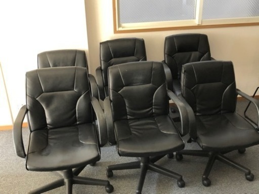 全６脚セット　レザーチェア ディレット 肘付き オフィスチェア ミーティングチェア