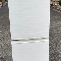 【RKGRE-803】特価！シャープ/137L 2ドア冷凍冷蔵庫/どっちもドア/SJ-D14F-W/中古品/2020年製/当社より近隣無料配達！の画像
