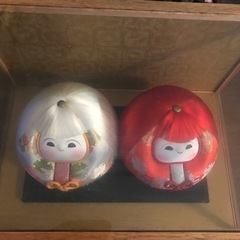 姫だるま　ショーケース入り　置物　飾り物　お人形　縁起物　伝統工芸品の画像